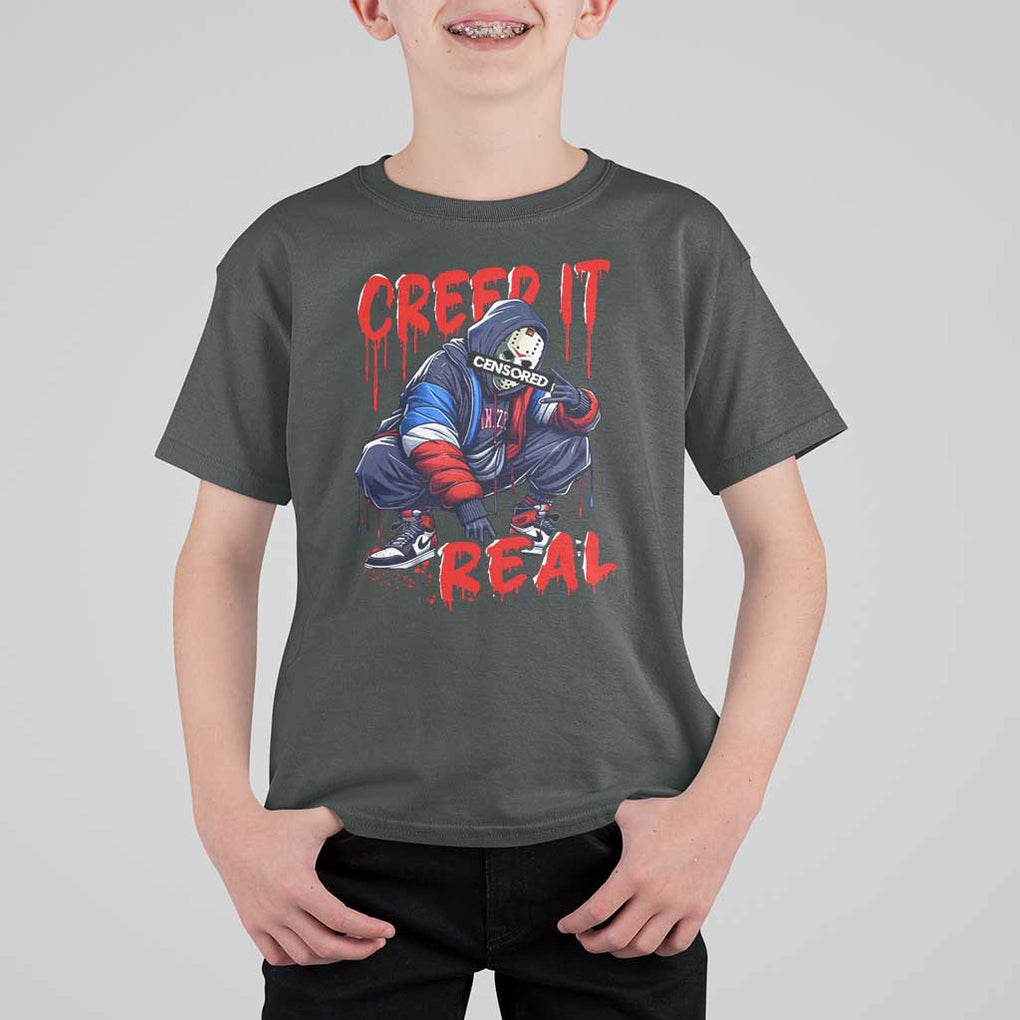 Halloween T Shirt For Kid Creep It Real Horror Murderer Spooky Season TS11 Dark Heather Print Your Wear
