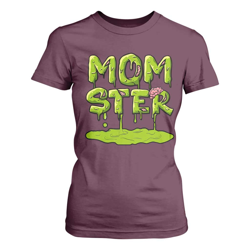 Funny Halloween Couple T Shirt For Women Momster Monster Couple Matching TS11 Maroon Print Your Wear