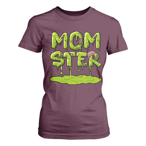 Funny Halloween Couple T Shirt For Women Momster Monster Couple Matching TS11 Maroon Print Your Wear