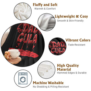 Funny Halloween Couple Throw Blanket Dadcula Dracula Couple Matching TS11 Print Your Wear