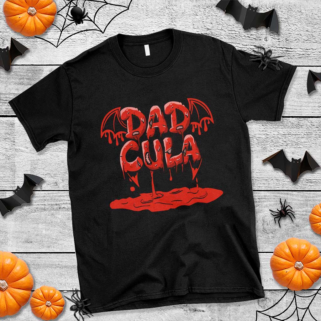 Funny Halloween Couple T Shirt Dadcula Dracula Couple Matching TS11 Black Print Your Wear