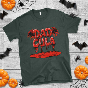 Funny Halloween Couple T Shirt Dadcula Dracula Couple Matching TS11 Dark Forest Green Print Your Wear