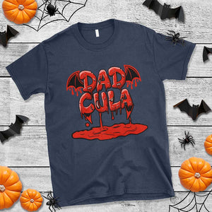 Funny Halloween Couple T Shirt Dadcula Dracula Couple Matching TS11 Navy Print Your Wear
