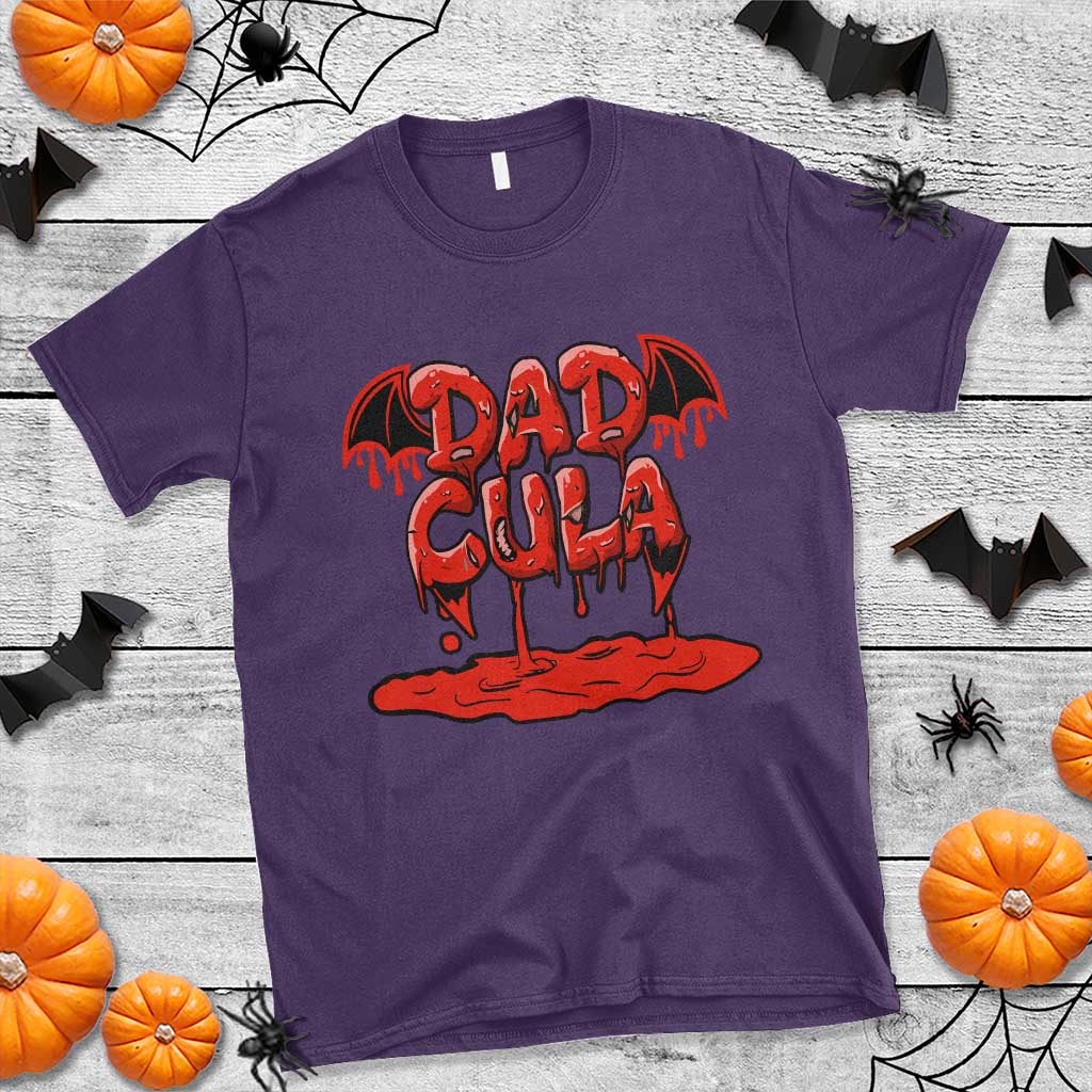Funny Halloween Couple T Shirt Dadcula Dracula Couple Matching TS11 Purple Print Your Wear