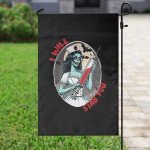 Funny Halloween Nurse Garden Flag I Will Stab You Scary Zombie Needle Nurse TS11 Print Your Wear