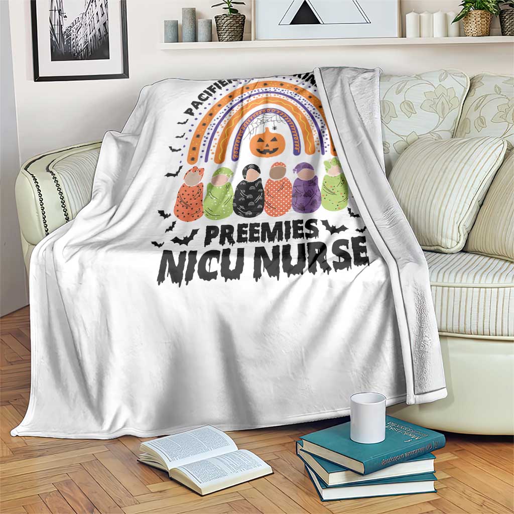 NICU Nurse Halloween Throw Blanket Pacifiers Pumpkins And Preemies Baby Rainbow Bat TS11 Print Your Wear