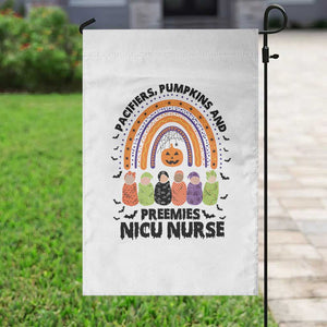 NICU Nurse Halloween Garden Flag Pacifiers Pumpkins And Preemies Baby Rainbow Bat TS11 Print Your Wear