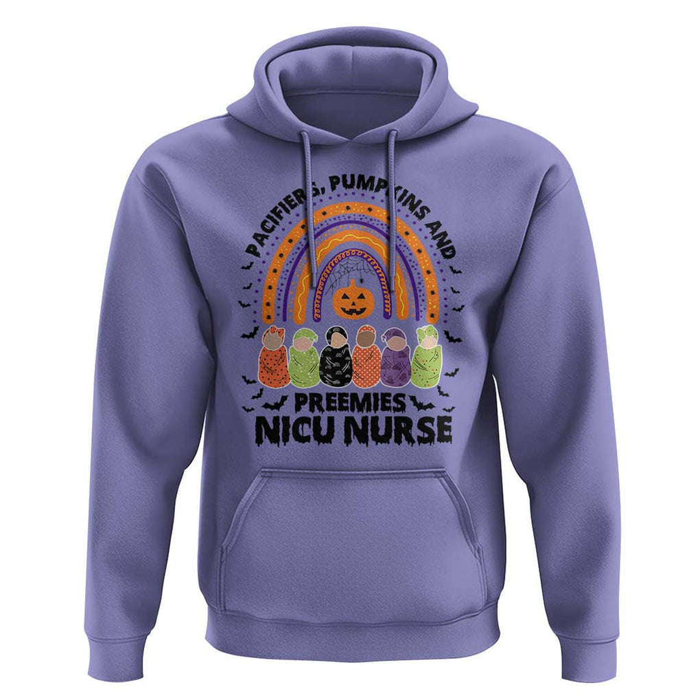 NICU Nurse Halloween Hoodie Pacifiers Pumpkins And Preemies Baby Rainbow Bat TS11 Violet Print Your Wear