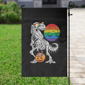 Halloween LGBT Garden Flag Scary Dinosaur Skeleton T rex Rainbow Moon TS11 Print Your Wear