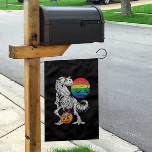 Halloween LGBT Garden Flag Scary Dinosaur Skeleton T rex Rainbow Moon TS11 Print Your Wear