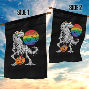 Halloween LGBT Garden Flag Scary Dinosaur Skeleton T rex Rainbow Moon TS11 Print Your Wear
