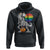 Halloween LGBT Hoodie Scary Dinosaur Skeleton T rex Rainbow Moon TS11 Black Print Your Wear