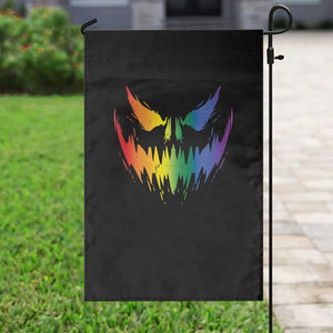 Funny Halloween LGBT Garden Flag Jack O Lantern Scary Carved Pumpkin Face Rainbow Flag TS11 Print Your Wear