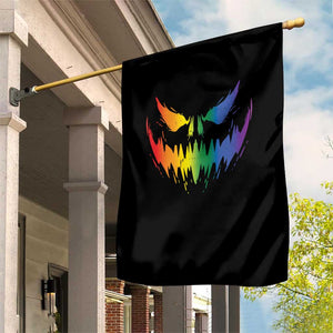 Funny Halloween LGBT Garden Flag Jack O Lantern Scary Carved Pumpkin Face Rainbow Flag TS11 Print Your Wear