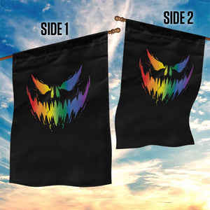 Funny Halloween LGBT Garden Flag Jack O Lantern Scary Carved Pumpkin Face Rainbow Flag TS11 Print Your Wear