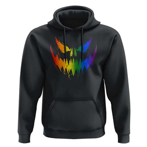 Funny Halloween LGBT Hoodie Jack O Lantern Scary Carved Pumpkin Face Rainbow Flag TS11 Black Print Your Wear