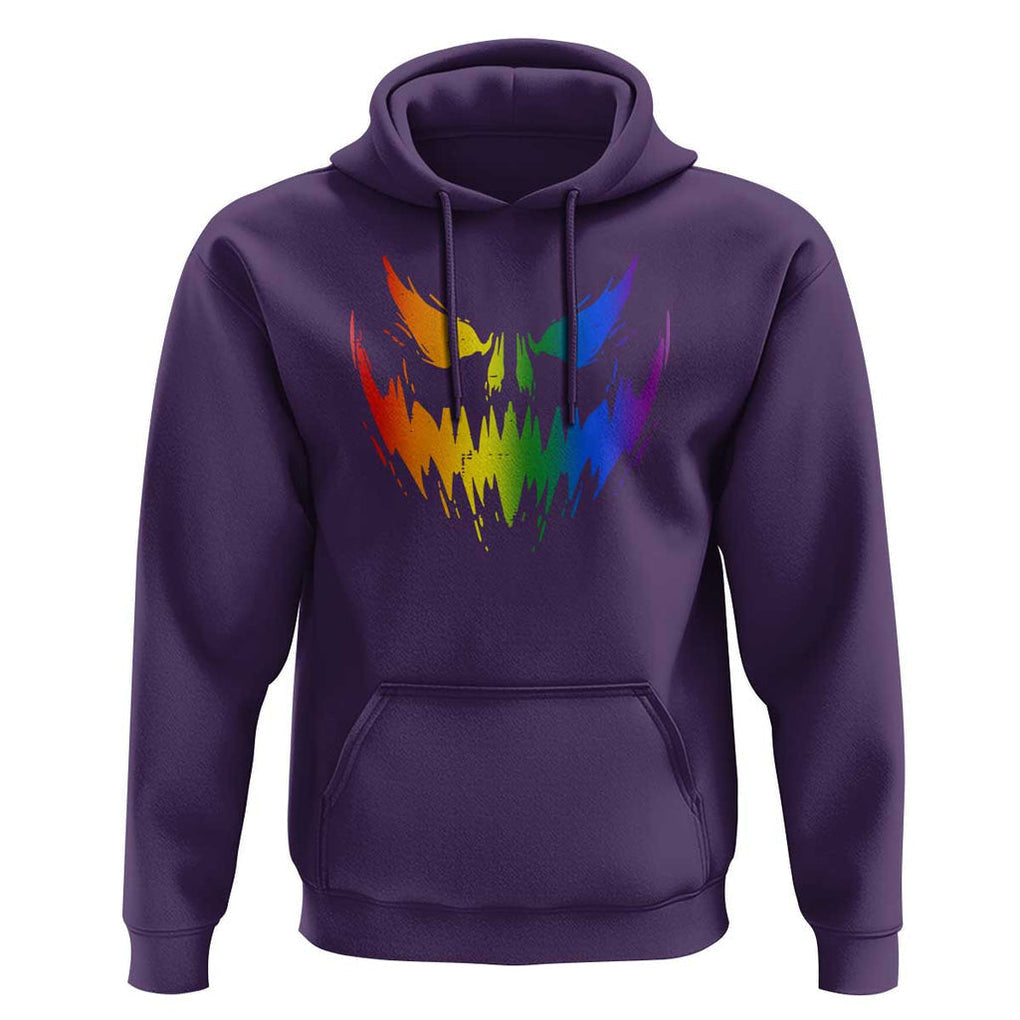 Funny Halloween LGBT Hoodie Jack O Lantern Scary Carved Pumpkin Face Rainbow Flag TS11 Purple Print Your Wear