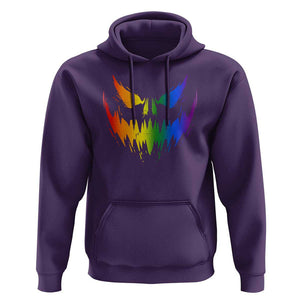 Funny Halloween LGBT Hoodie Jack O Lantern Scary Carved Pumpkin Face Rainbow Flag TS11 Purple Print Your Wear