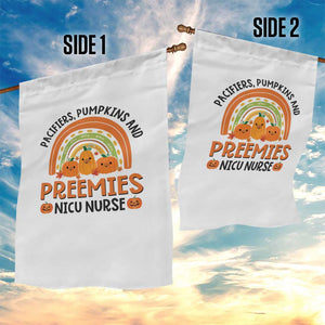 Halloween Nurse Garden Flag Pacifiers Pumpkins And Preemies Baby Pumpkin Rainbow Fall Season TS11 Print Your Wear