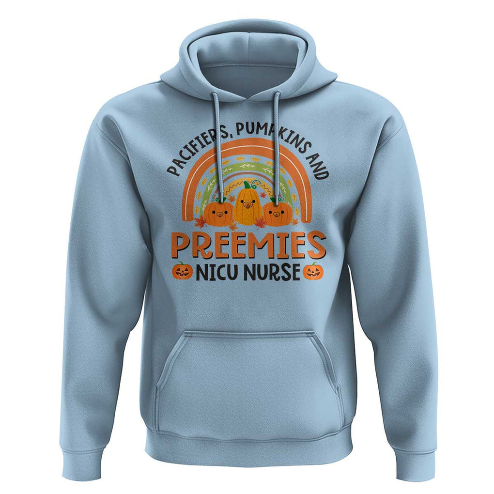 Halloween Nurse Hoodie Pacifiers Pumpkins And Preemies Baby Pumpkin Rainbow Fall Season TS11 Light Blue Print Your Wear
