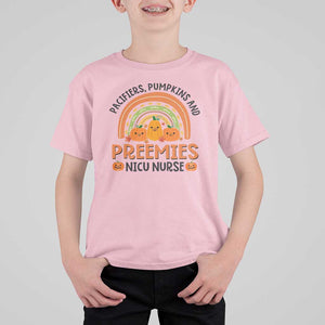 Halloween Nurse T Shirt For Kid Pacifiers Pumpkins And Preemies Baby Pumpkin Rainbow Fall Season TS11 Light Pink Print Your Wear