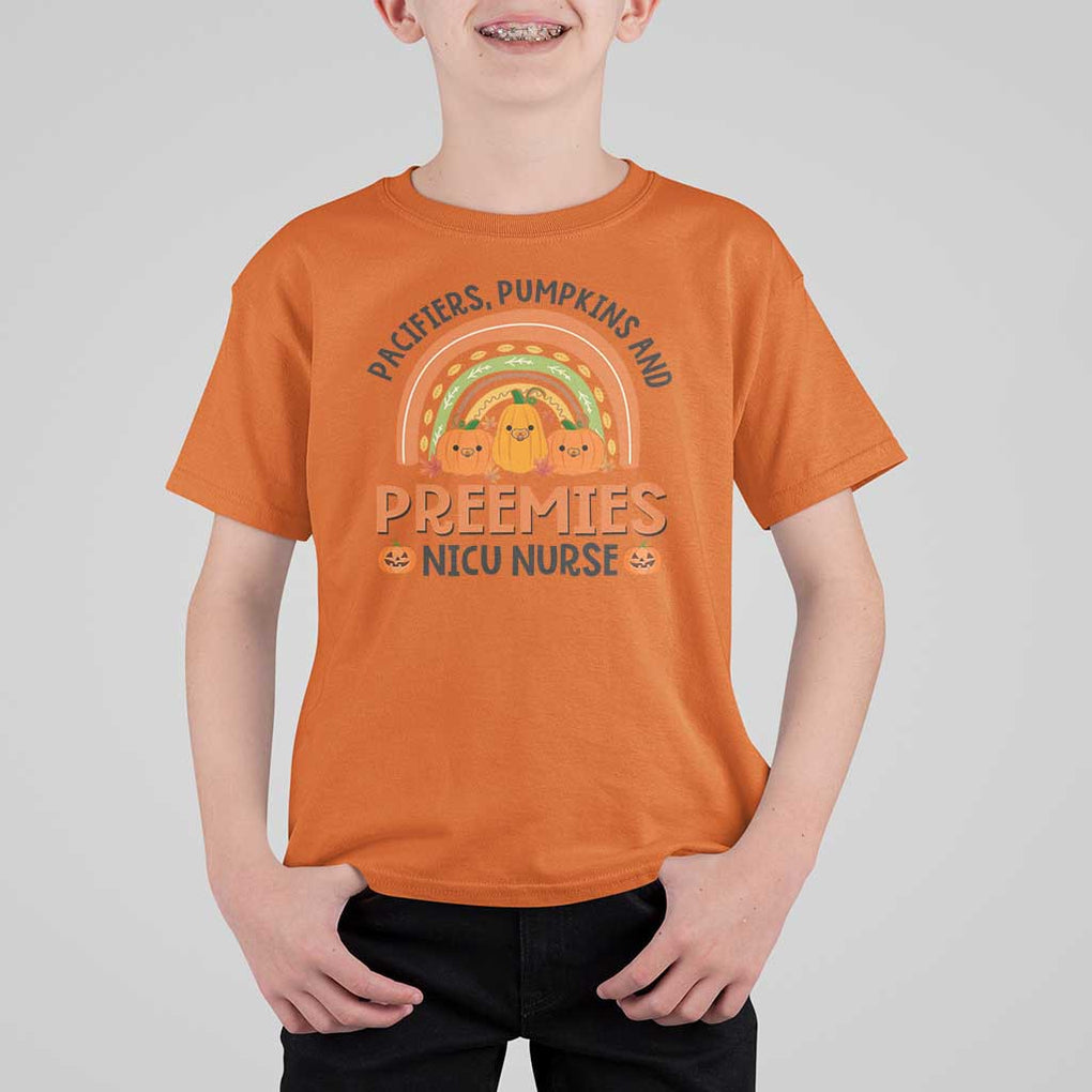 Halloween Nurse T Shirt For Kid Pacifiers Pumpkins And Preemies Baby Pumpkin Rainbow Fall Season TS11 Orange Print Your Wear