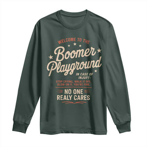 Welcome To The Boomer Playground Long Sleeve Shirt Funny Baby Boomer Generation TS11 Dark Forest Green Print Your Wear