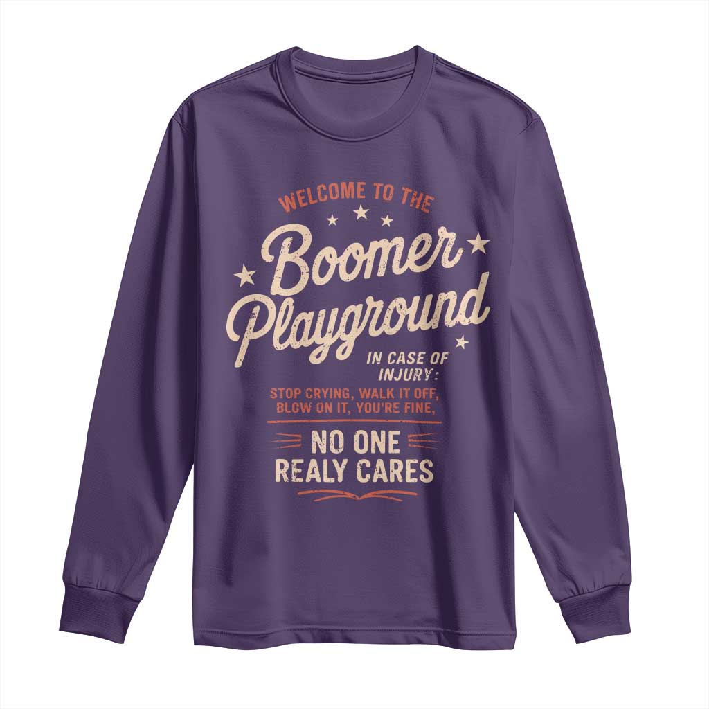 Welcome To The Boomer Playground Long Sleeve Shirt Funny Baby Boomer Generation TS11 Purple Print Your Wear