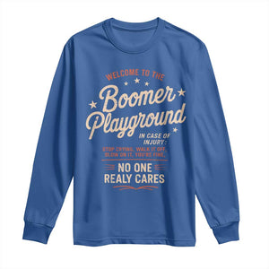 Welcome To The Boomer Playground Long Sleeve Shirt Funny Baby Boomer Generation TS11 Royal Blue Print Your Wear