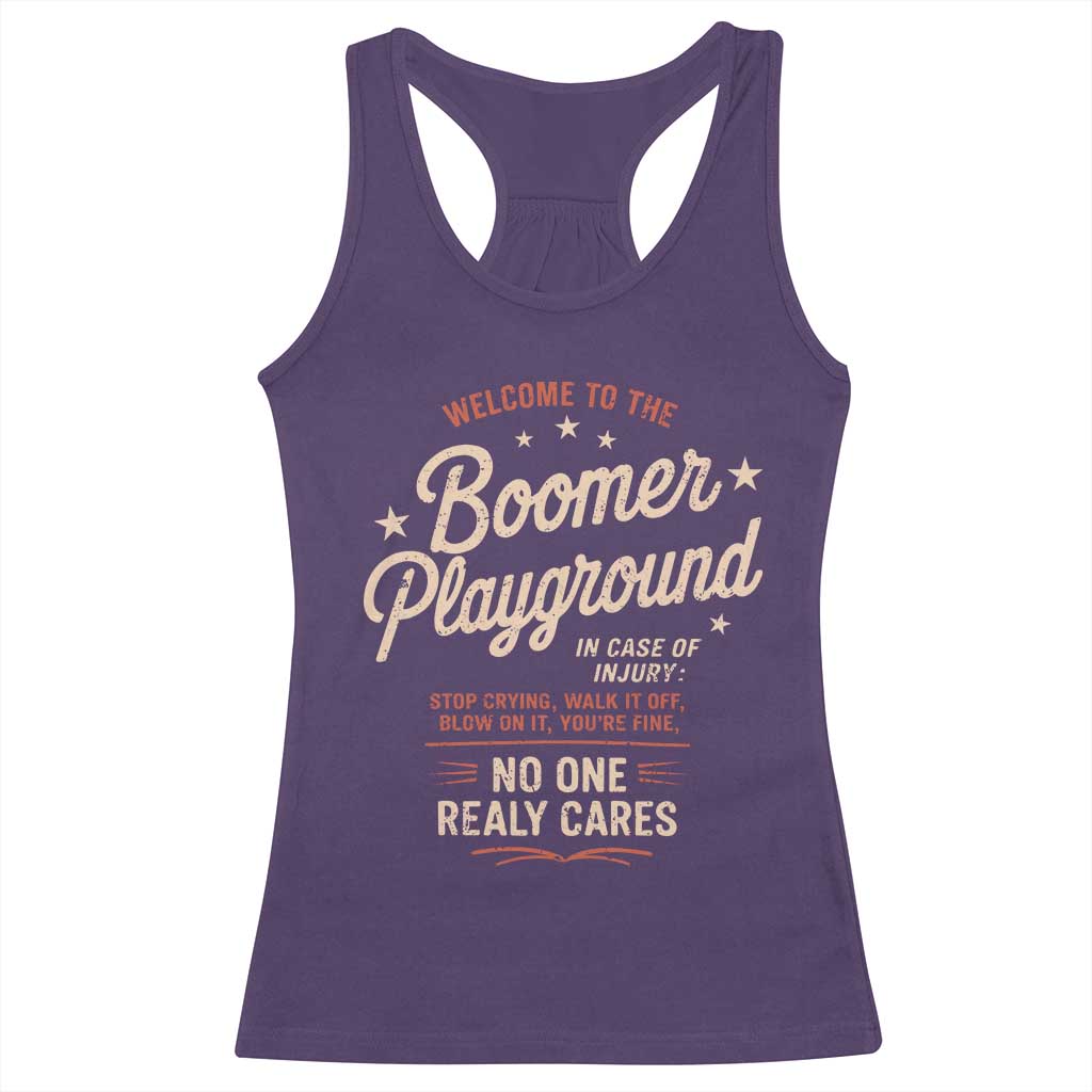 Welcome To The Boomer Playground Racerback Tank Top Funny Baby Boomer Generation TS11 Purple Print Your Wear