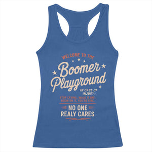 Welcome To The Boomer Playground Racerback Tank Top Funny Baby Boomer Generation TS11 Royal Blue Print Your Wear