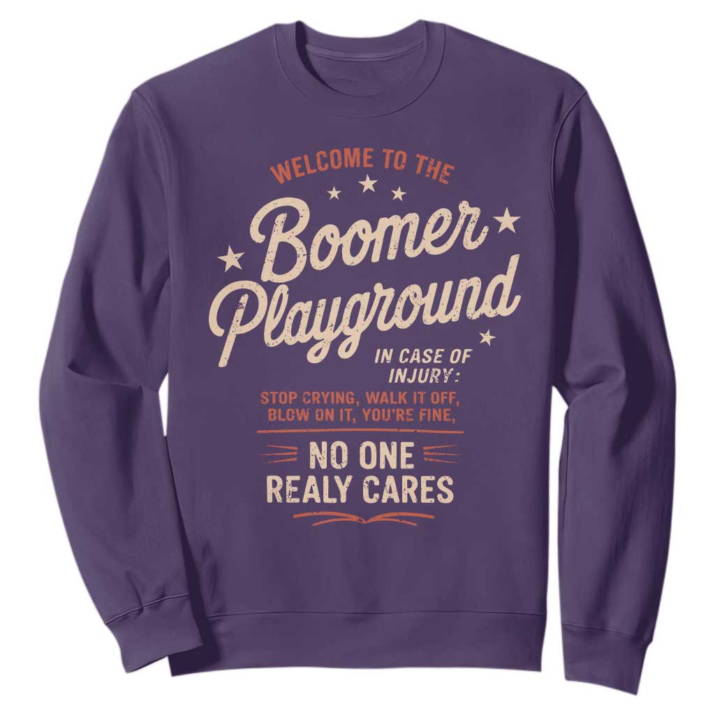 Welcome To The Boomer Playground Sweatshirt Funny Baby Boomer Generation TS11 Purple Print Your Wear