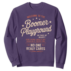 Welcome To The Boomer Playground Sweatshirt Funny Baby Boomer Generation TS11 Purple Print Your Wear