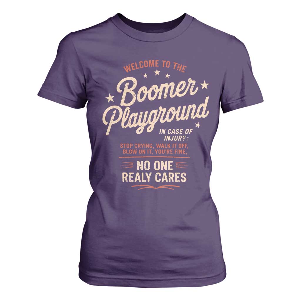 Welcome To The Boomer Playground T Shirt For Women Funny Baby Boomer Generation TS11 Purple Print Your Wear