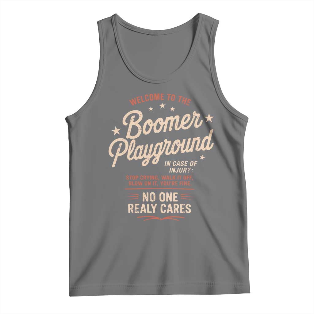 Welcome To The Boomer Playground Tank Top Funny Baby Boomer Generation TS11 Black Heather Print Your Wear