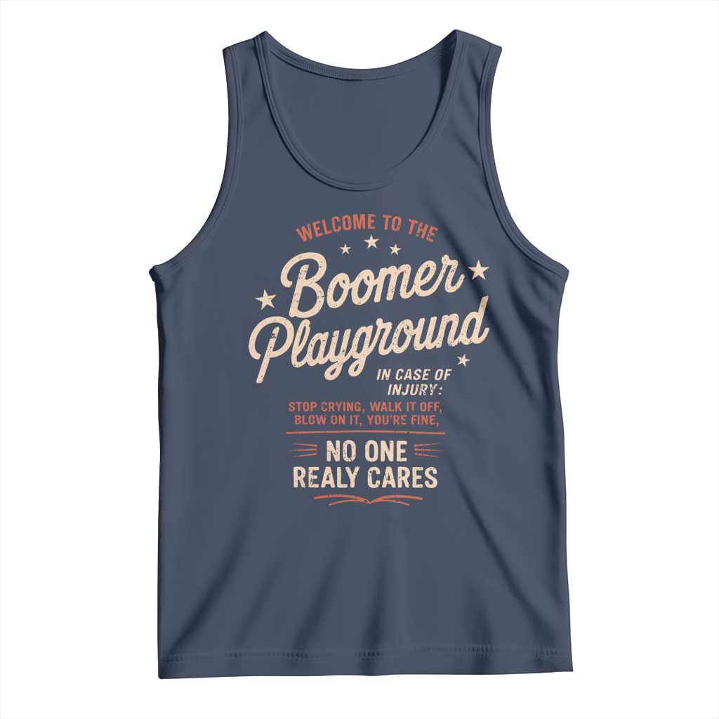 Welcome To The Boomer Playground Tank Top Funny Baby Boomer Generation TS11 Navy Print Your Wear