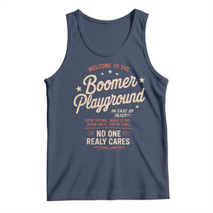 Welcome To The Boomer Playground Tank Top Funny Baby Boomer Generation TS11 Navy Print Your Wear