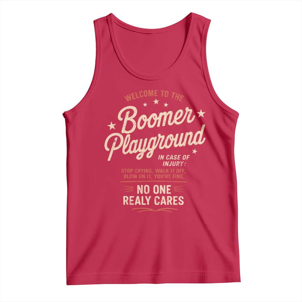 Welcome To The Boomer Playground Tank Top Funny Baby Boomer Generation TS11 Red Print Your Wear