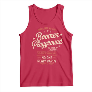 Welcome To The Boomer Playground Tank Top Funny Baby Boomer Generation TS11 Red Print Your Wear