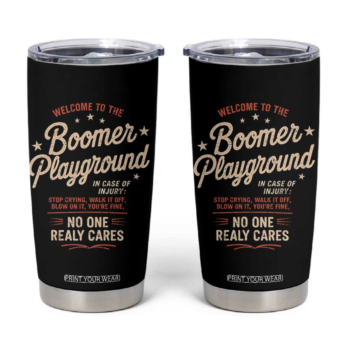 Welcome To The Boomer Playground Tumbler Cup Funny Baby Boomer Generation TS11 Black Print Your Wear