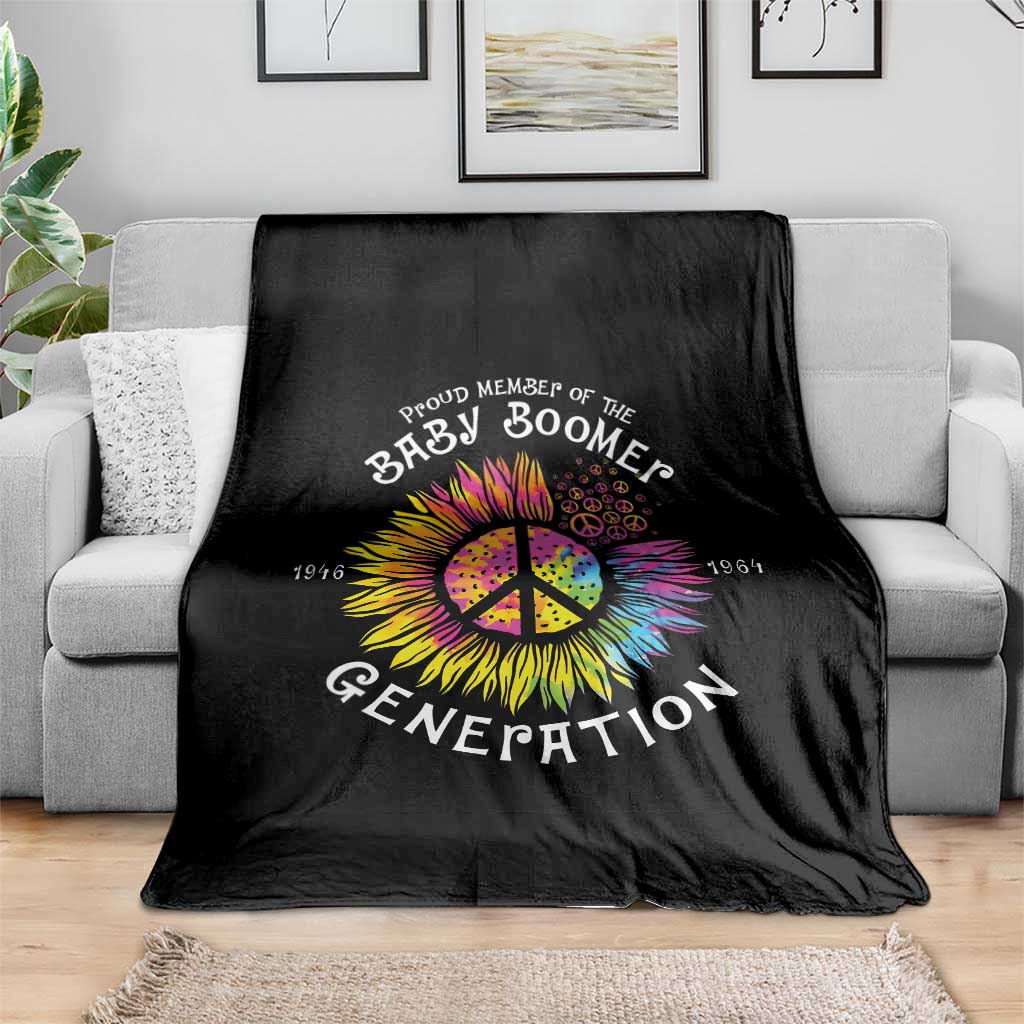 Proud Member Of The Baby Boomer Generation Throw Blanket Hippie Sunflower TS11 Print Your Wear