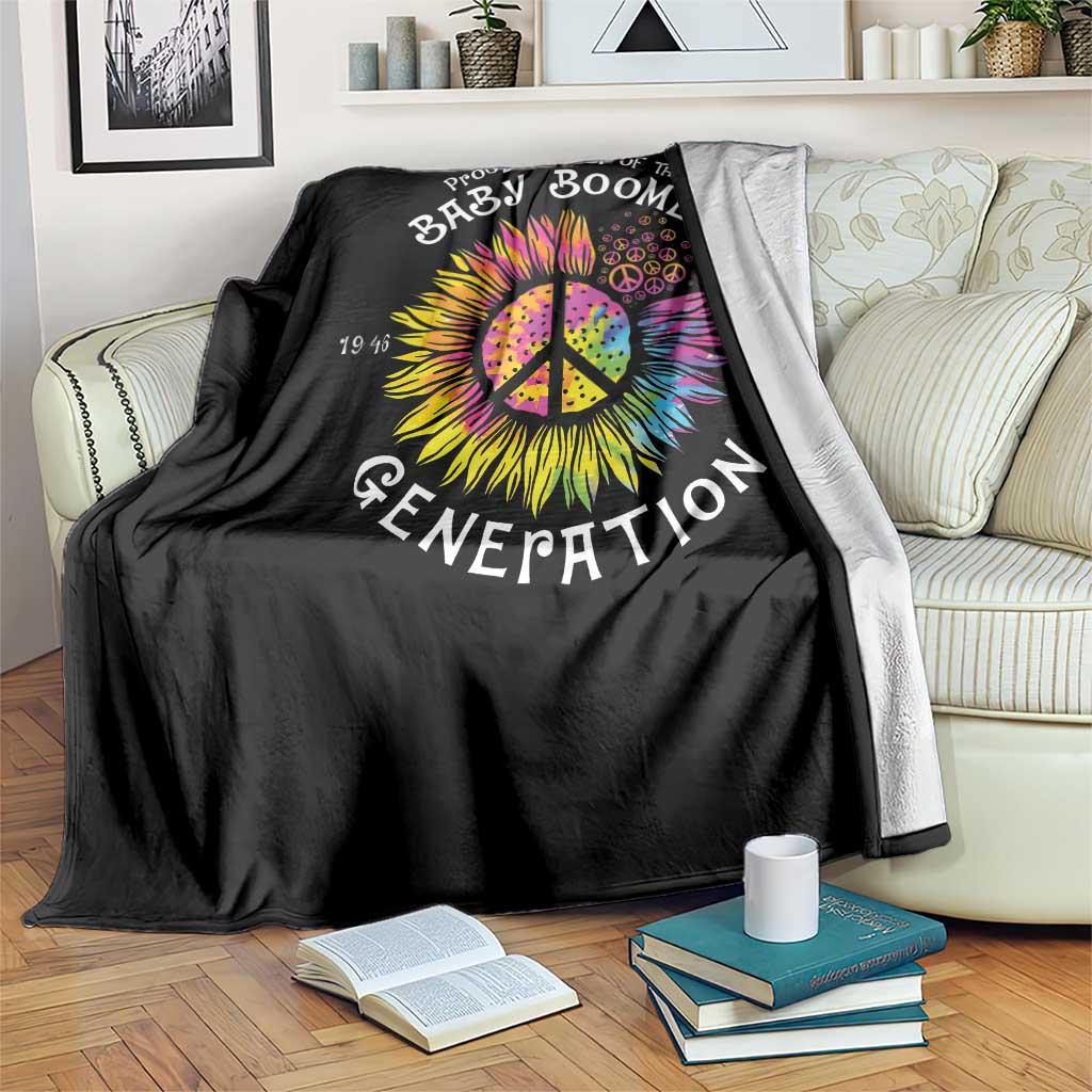 Proud Member Of The Baby Boomer Generation Throw Blanket Hippie Sunflower TS11 Print Your Wear