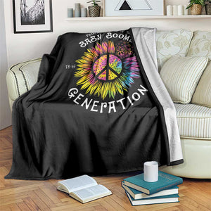 Proud Member Of The Baby Boomer Generation Throw Blanket Hippie Sunflower - Print Your Wear