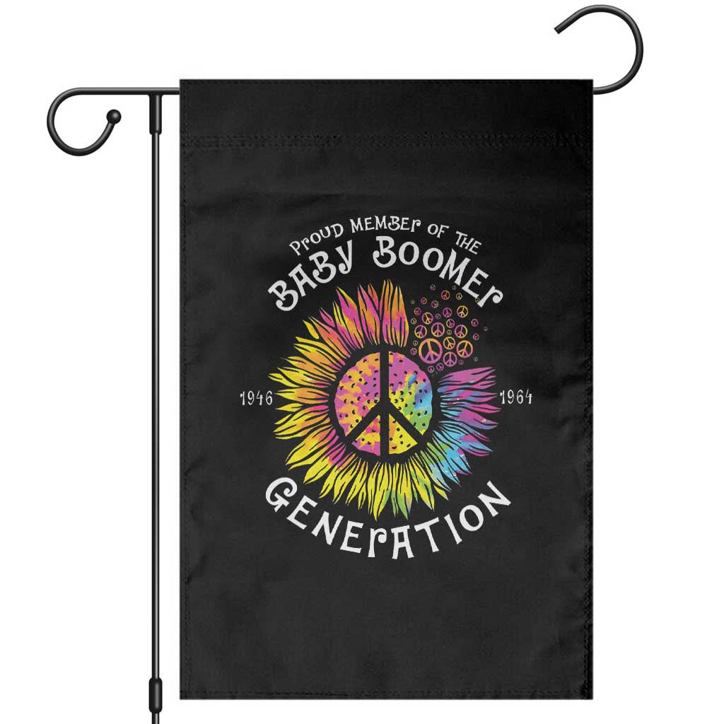 Proud Member Of The Baby Boomer Generation Garden Flag Hippie Sunflower - Print Your Wear
