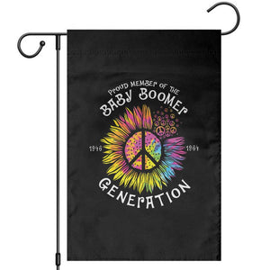 Proud Member Of The Baby Boomer Generation Garden Flag Hippie Sunflower - Print Your Wear