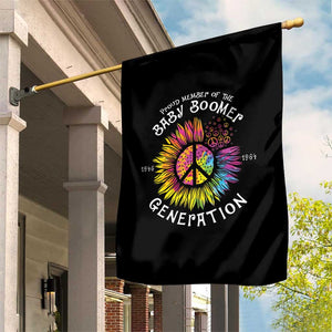 Proud Member Of The Baby Boomer Generation Garden Flag Hippie Sunflower - Print Your Wear