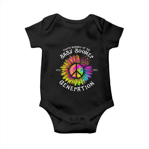 Proud Member Of The Baby Boomer Generation Baby Onesie Hippie Sunflower - Print Your Wear