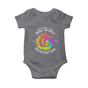Proud Member Of The Baby Boomer Generation Baby Onesie Hippie Sunflower TS11 Charcoal Print Your Wear