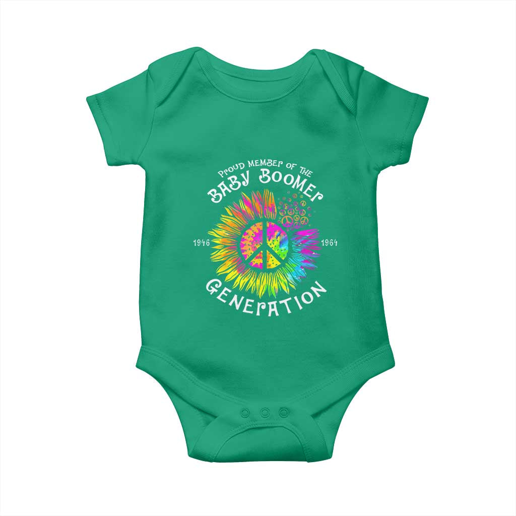 Proud Member Of The Baby Boomer Generation Baby Onesie Hippie Sunflower TS11 Irish Green Print Your Wear