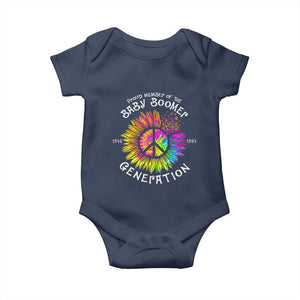 Proud Member Of The Baby Boomer Generation Baby Onesie Hippie Sunflower TS11 Navy Print Your Wear
